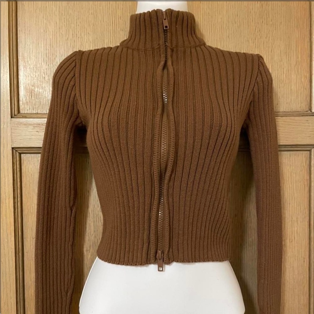 brandy melville brown mockneck sweater